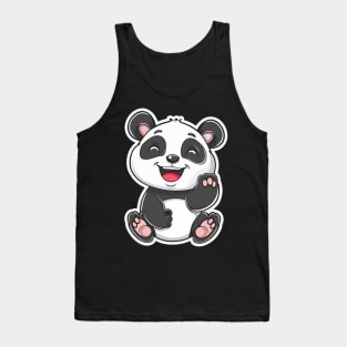 Exuberant Panda Buddy Sticker Tank Top